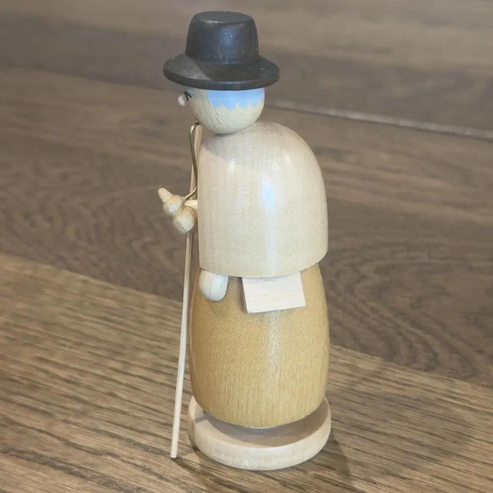 Vtg Erzgebirge RG German Wood Incense Smoker  Shepherd Rauchermann Seiffen 5”